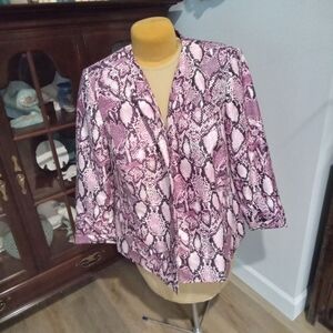 Kasper Separates Plus Size 18W  Hot Pink Snakeskin Print Women's Blazer